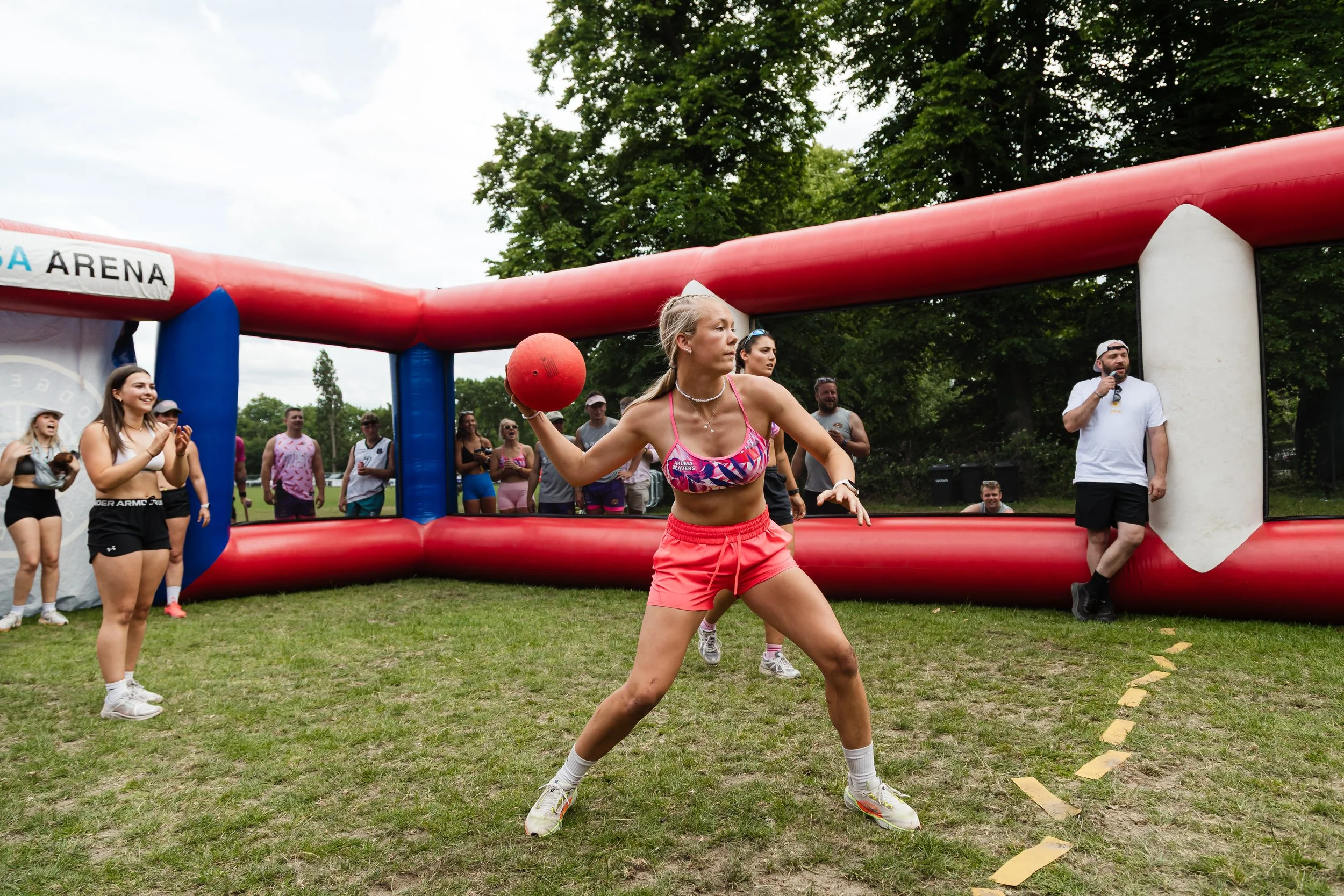 Dodgeball competition atmosphere at Summer Social