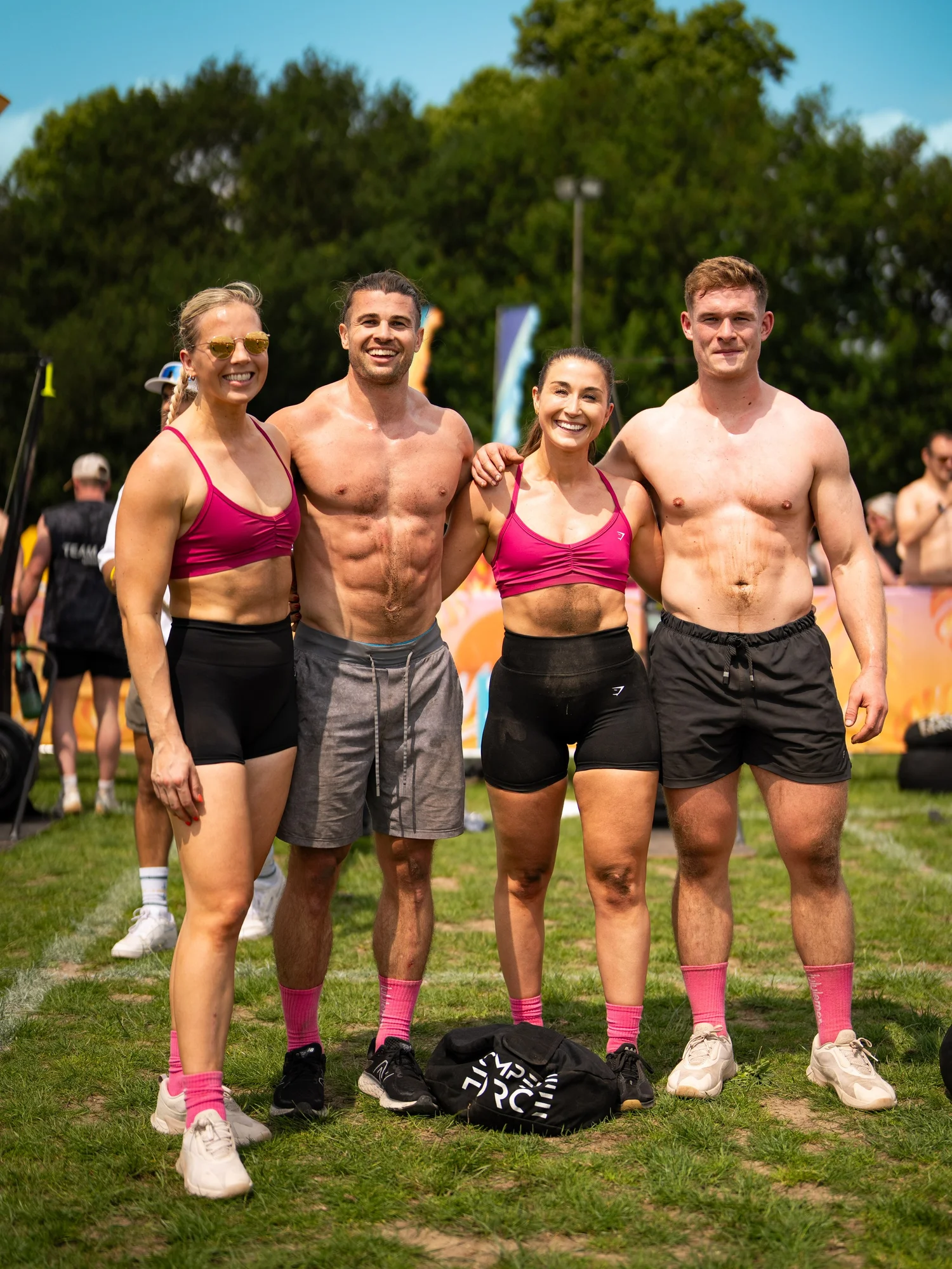Mixed Throwdown teammates celebrating at Summer Social