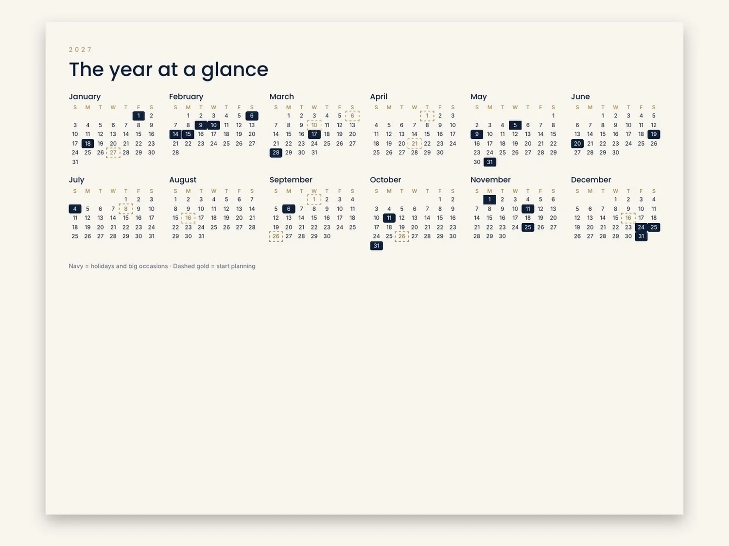 2027 Restaurant Marketing Calendar preview 2
