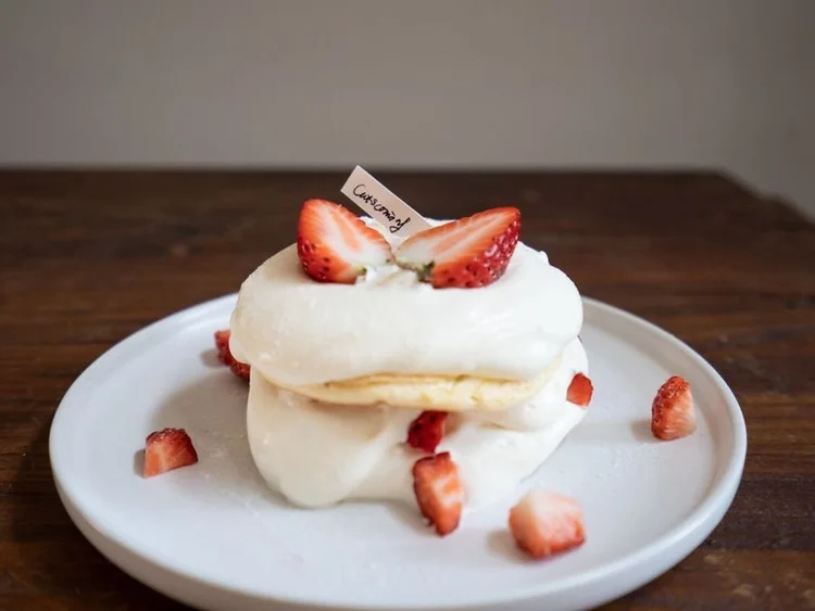 Strawberry shortcake with whipped cream