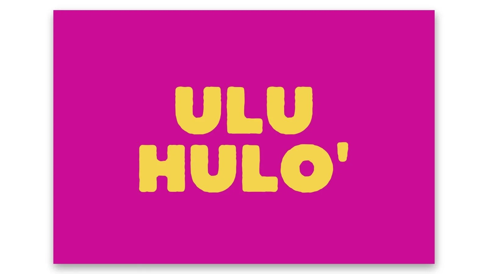 Ulu Hulo’: a woman holds a pink word card to her forehead while a girl gives clues