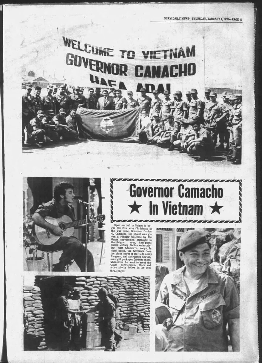 Front page, January 1, 1970: Welcome to Vietnam, Governor Camacho
