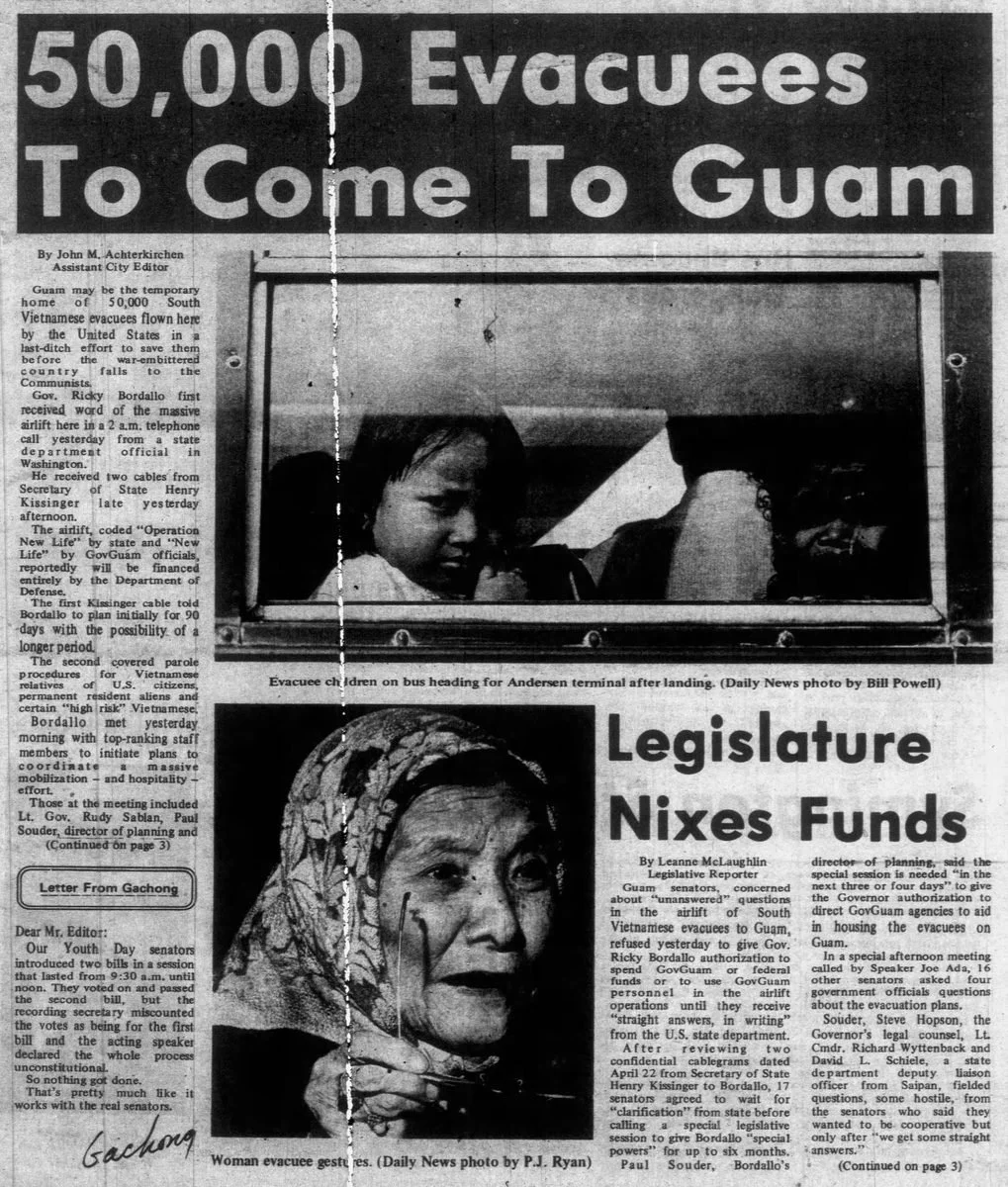 Pacific Daily News, April 24, 1975: 50,000 Evacuees To Come To Guam