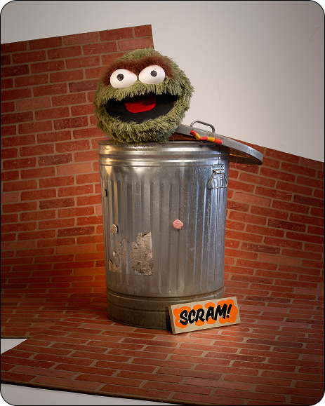 Handmade Oscar the Grouch sculpture