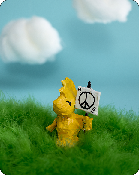 Handmade Woodstock sculpture