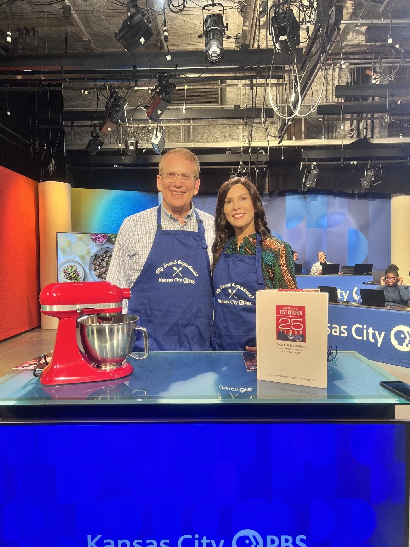 Steph Shannon and a co-host in the Kansas City PBS studio