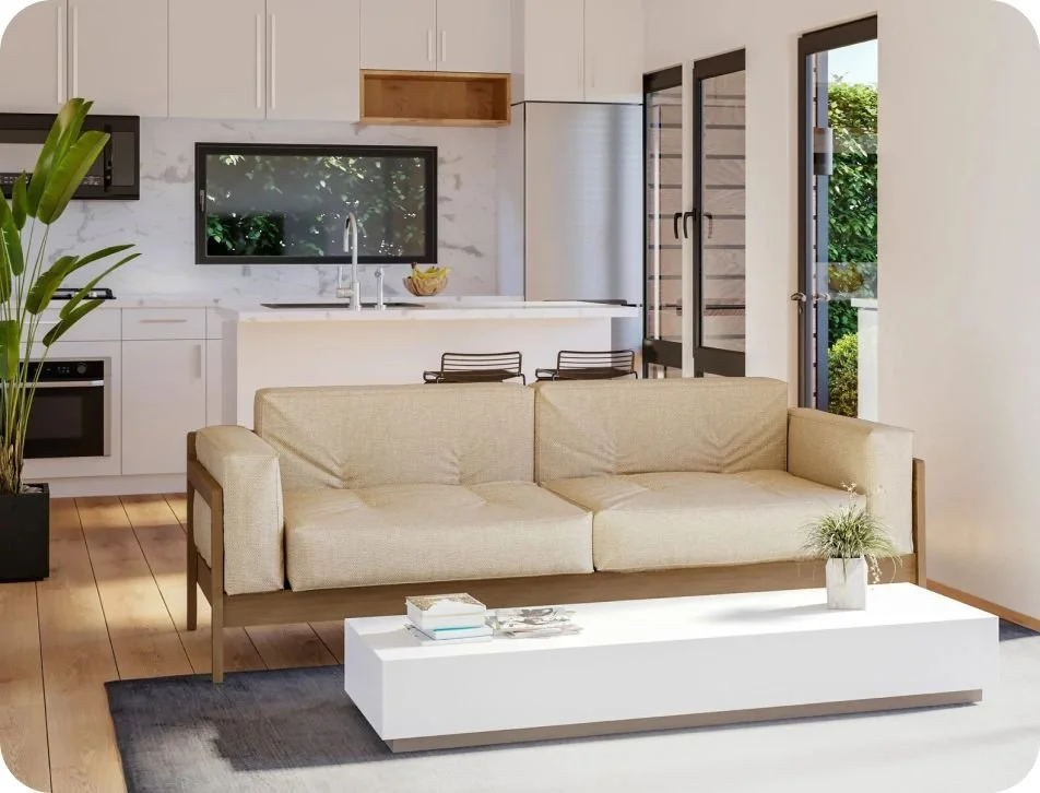 Bright ADU living room