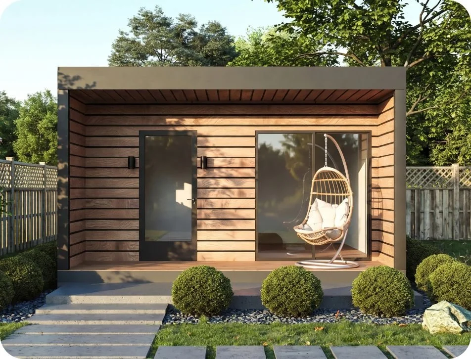 Small Studio with wood cladding