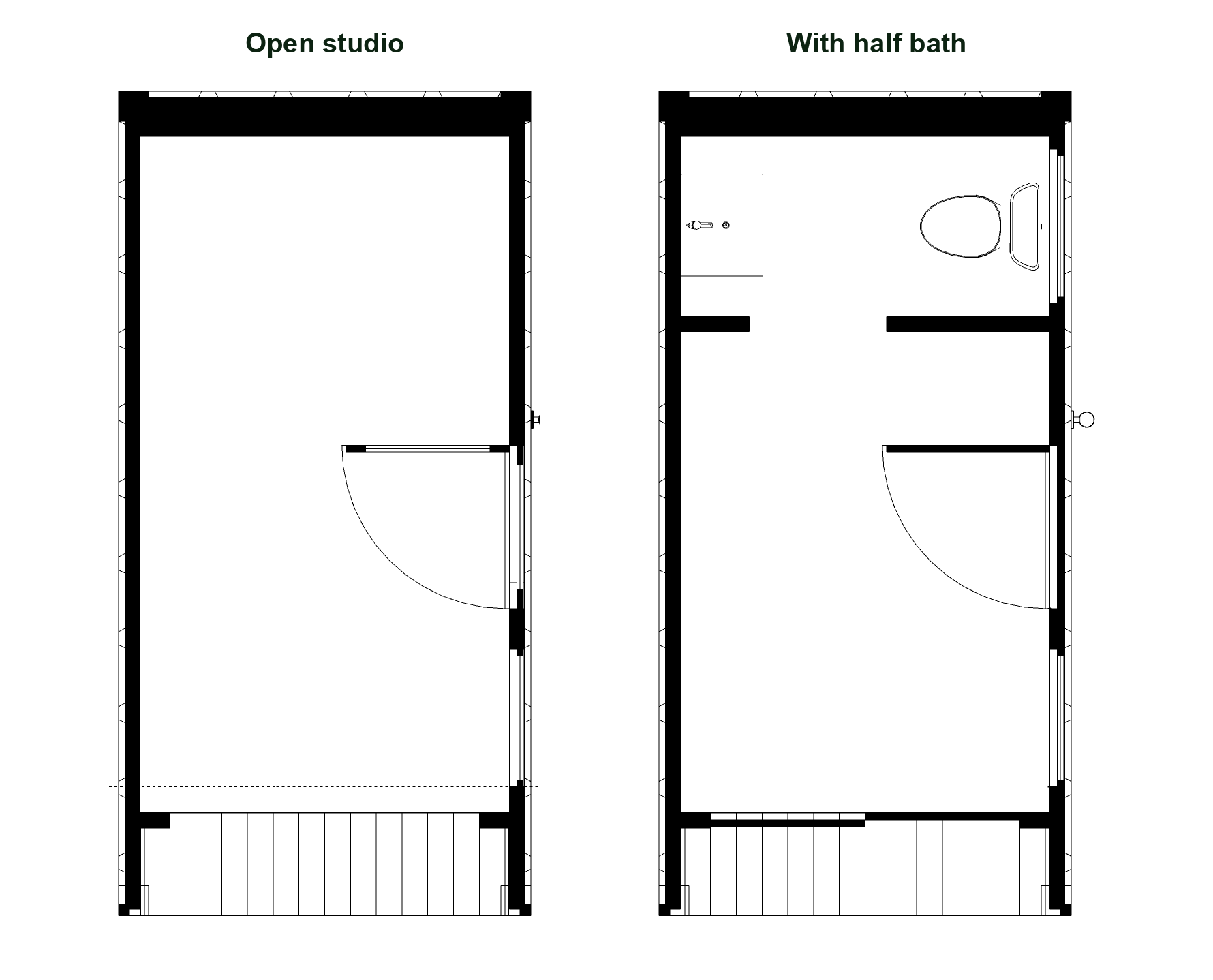 Backyard Studio floor plan with dimensions