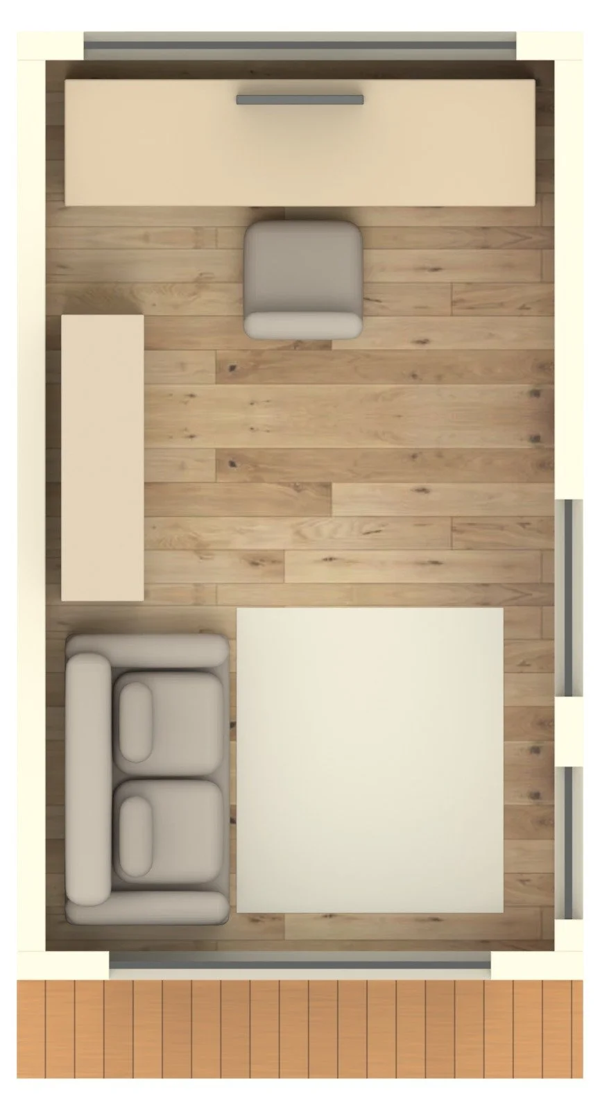 Backyard Studio 3D floor plan
