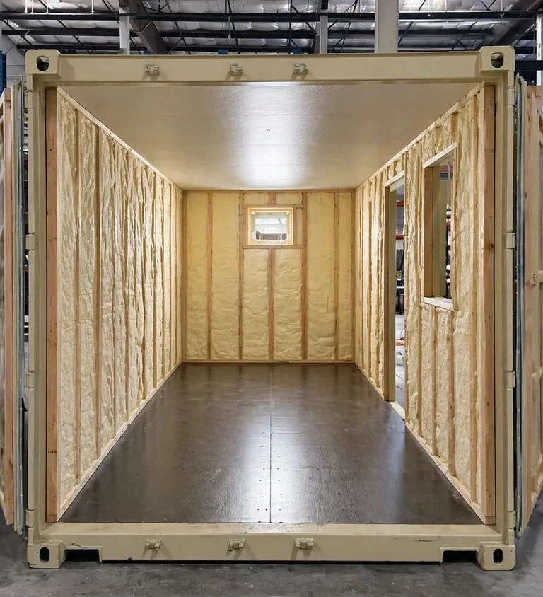 Framing & insulation at the Bay Modular factory
