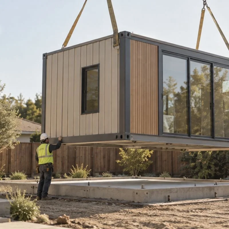Delivery & install at the Bay Modular factory