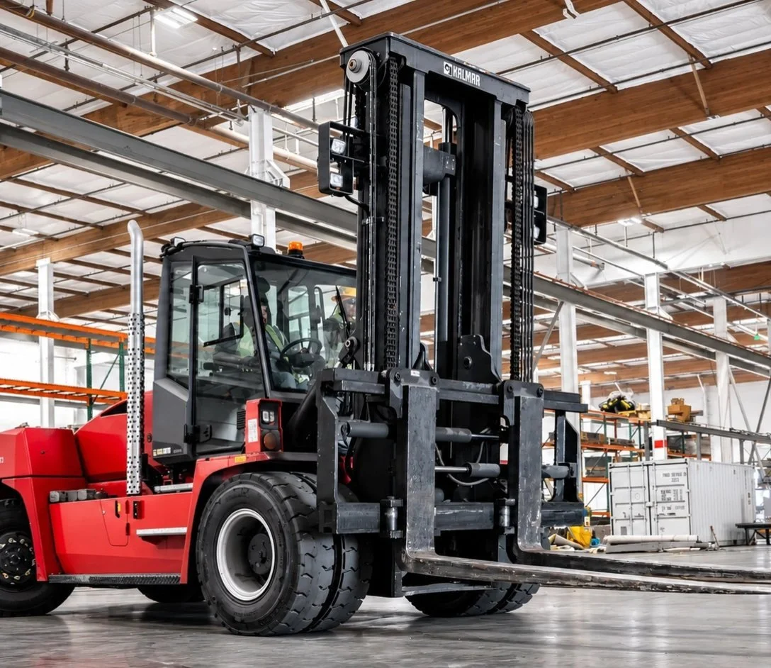 Forklift at the Bay Modular factory