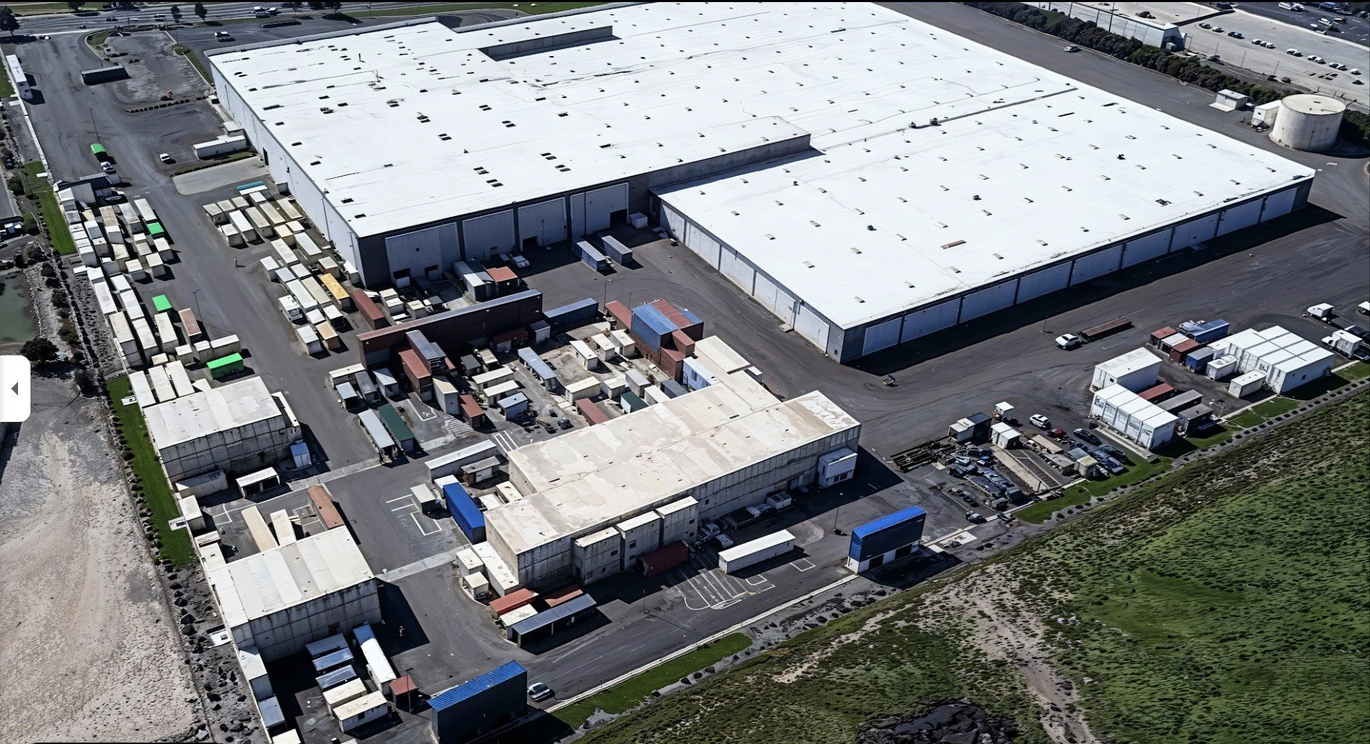 Aerial view of the Bay Modular factory in Lathrop, California