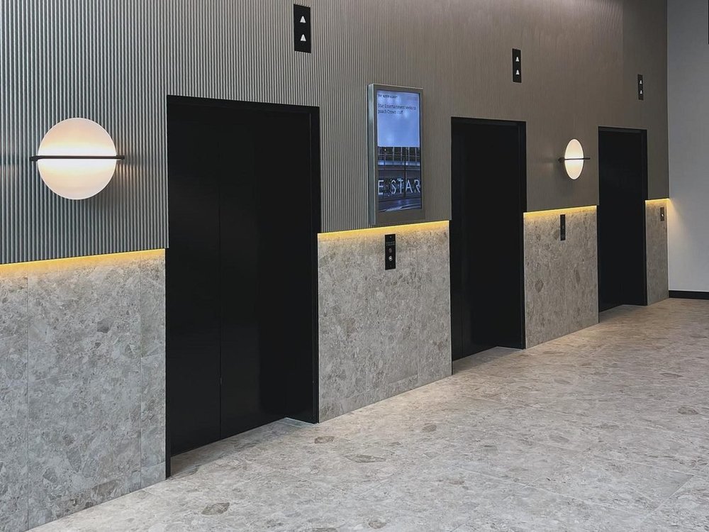 Strata building lift lobby in the Sydney CBD repainted by PQC Painting Solutions
