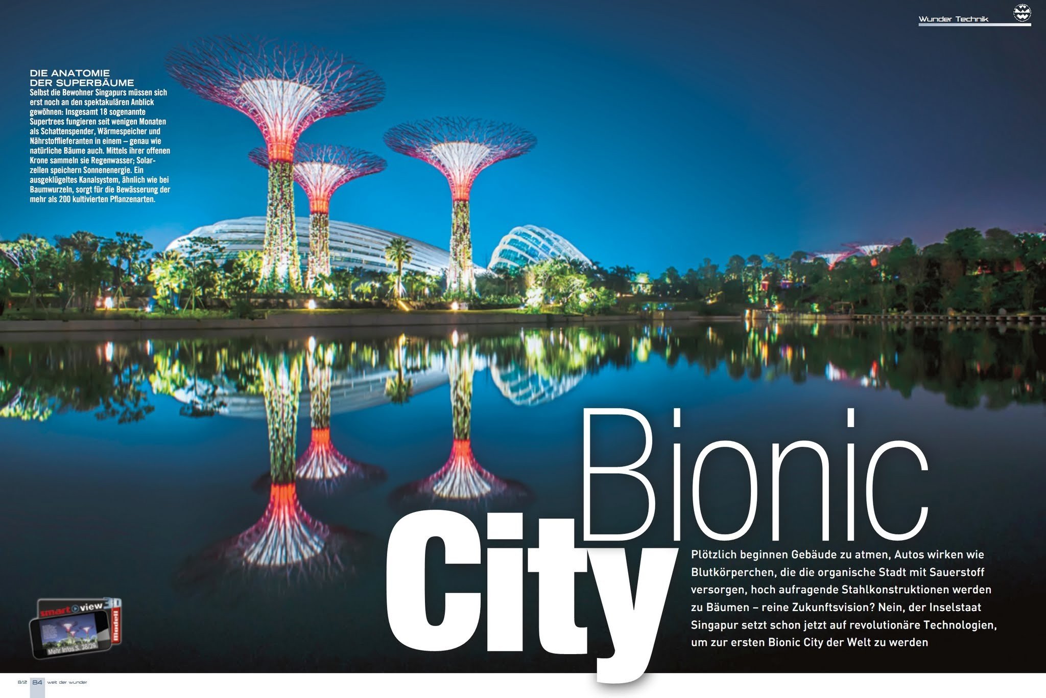 Historic Bionic City magazine feature showing Gardens by the Bay