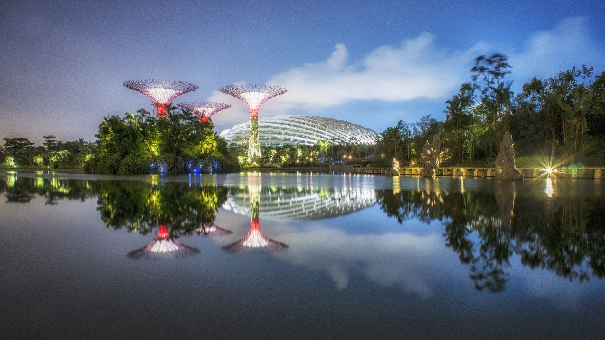 Gardens by the Bay, Singapore, at dusk