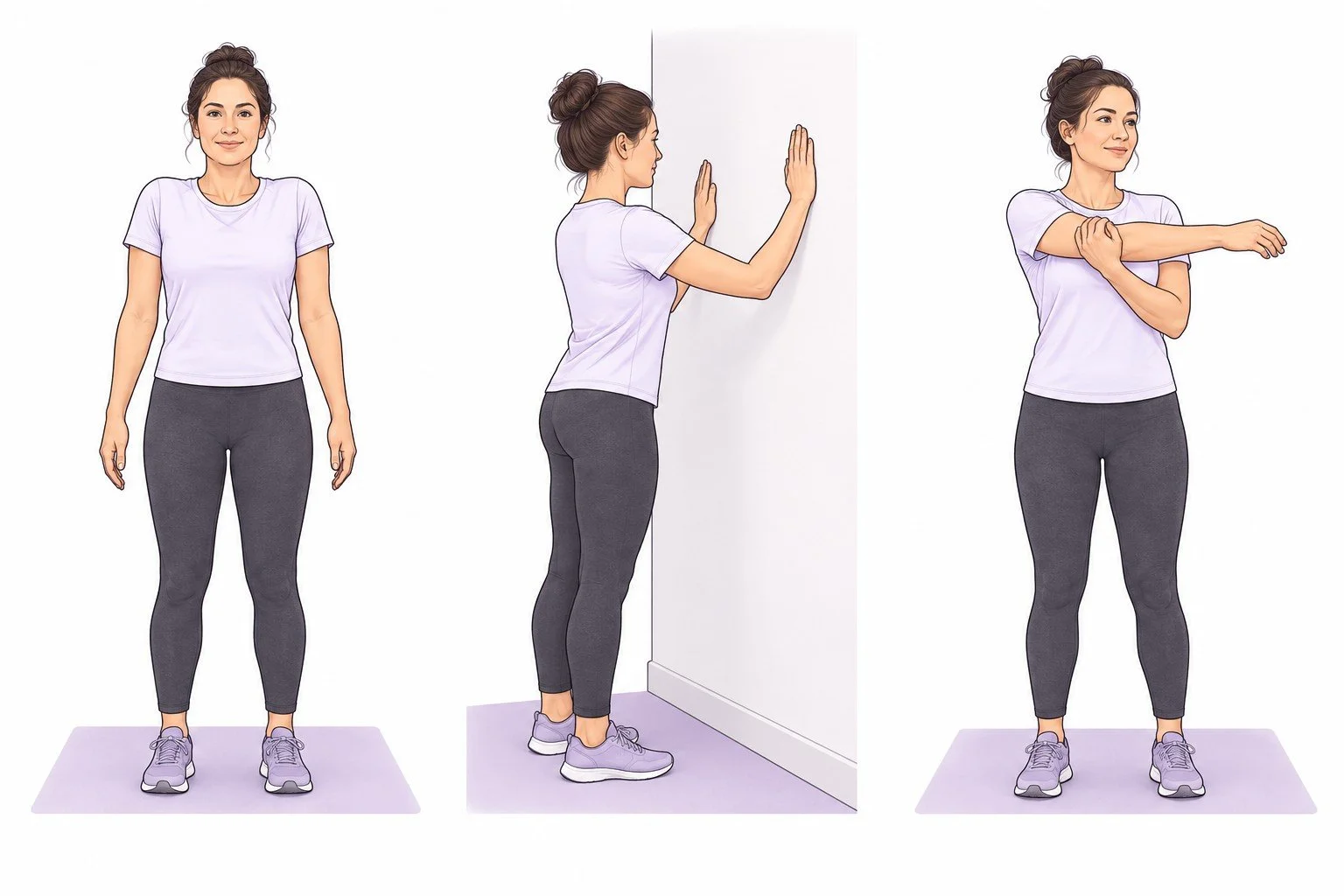Starting positions for the three shoulders movements, in order