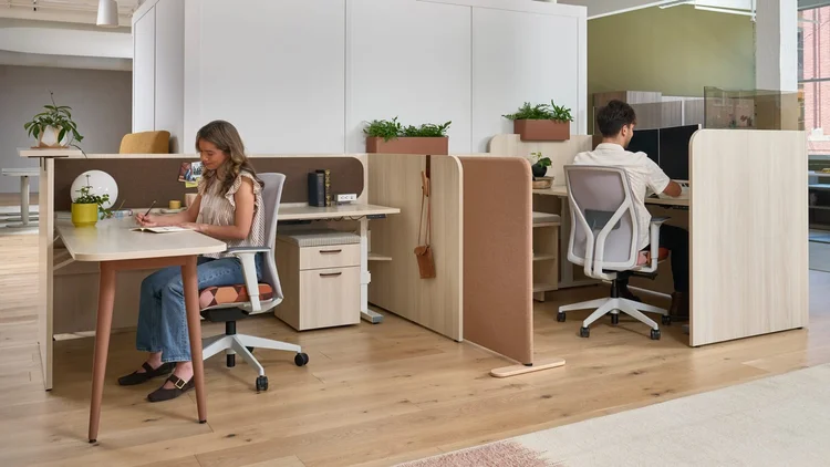 Benching workstations in an open office