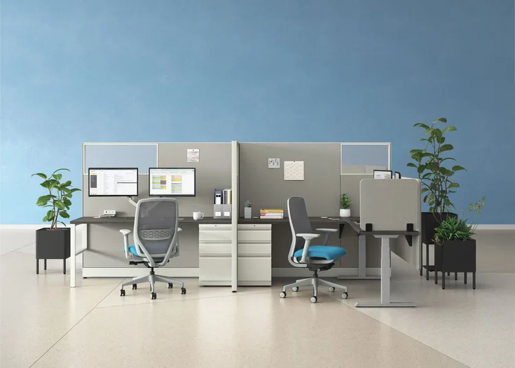Benching workstations in an open office