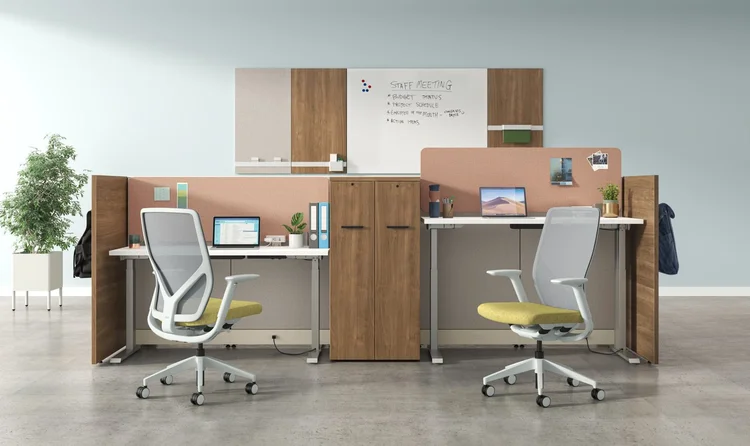 Benching workstations in an open office