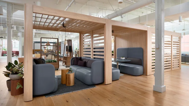 Architectural glass walls and modular workspace