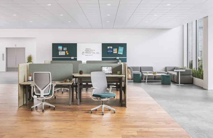 Benching workstations in an open office