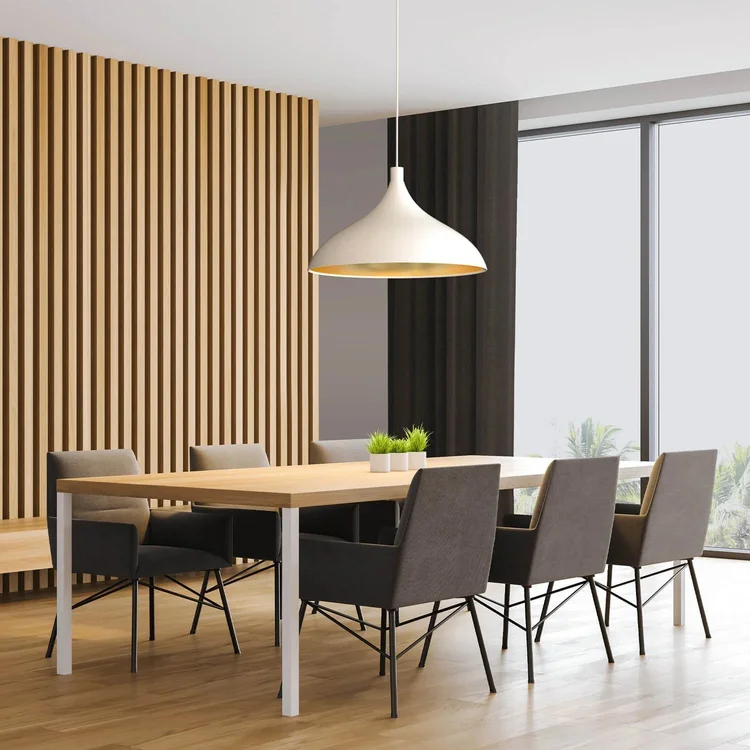 Pendant light over a conference table