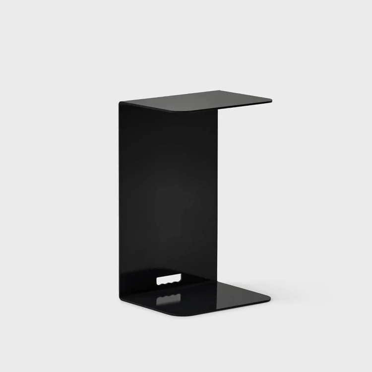 Black C-shaped side table