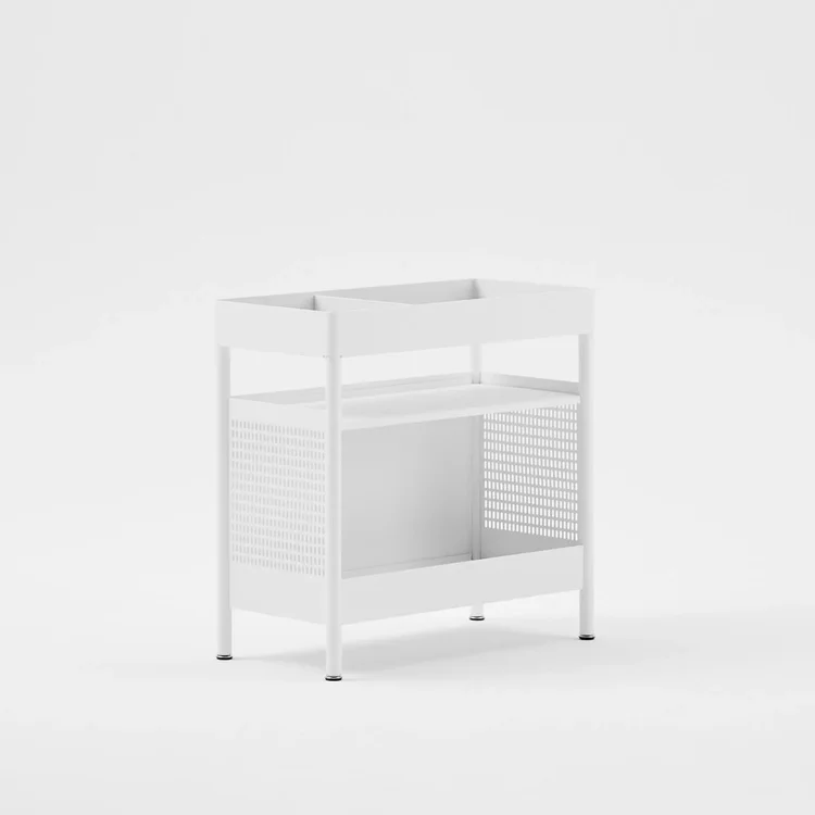 White mobile storage cart