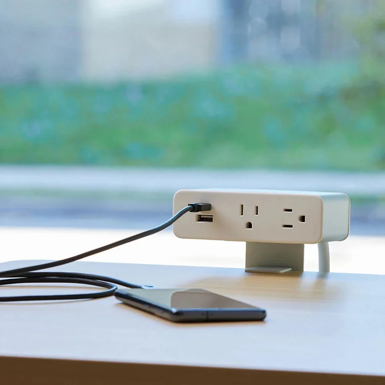 Clamp-mounted desk power unit