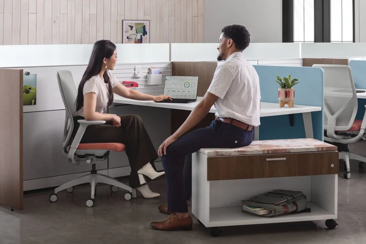 Benching workstations in an open office