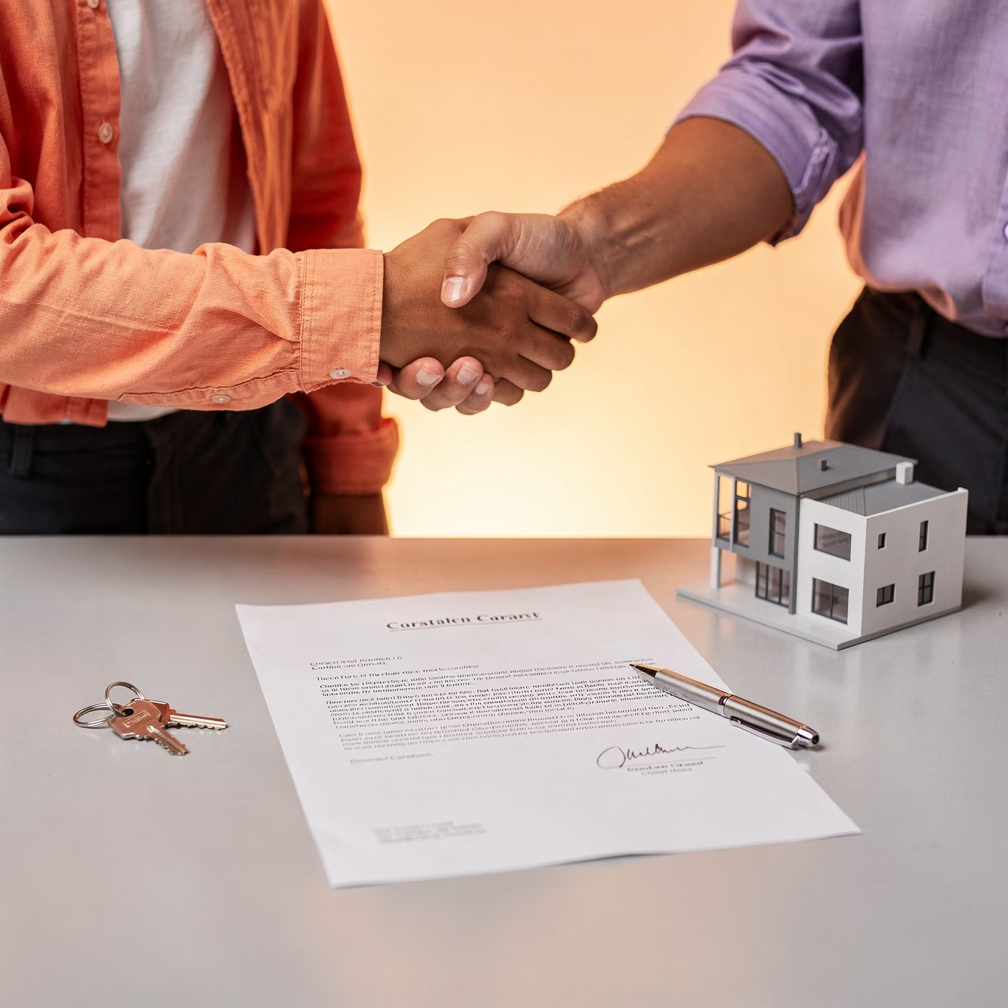 Handshake over signed contract