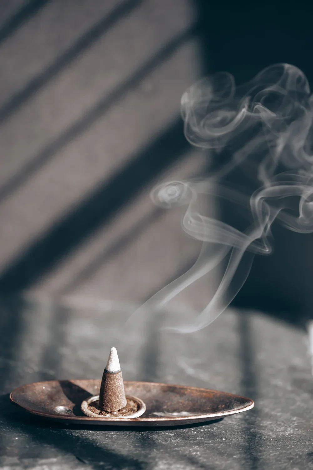 Incense smoke rising