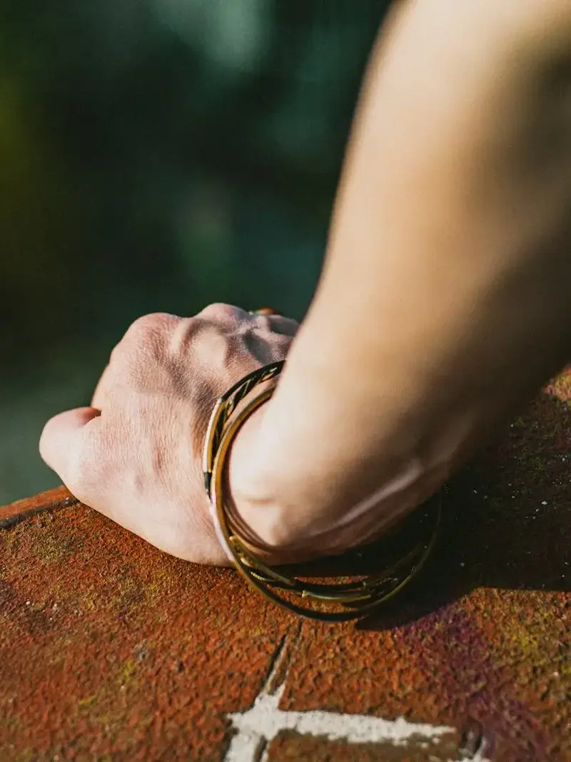 Wide Texturized Copper Cuff Bracelet