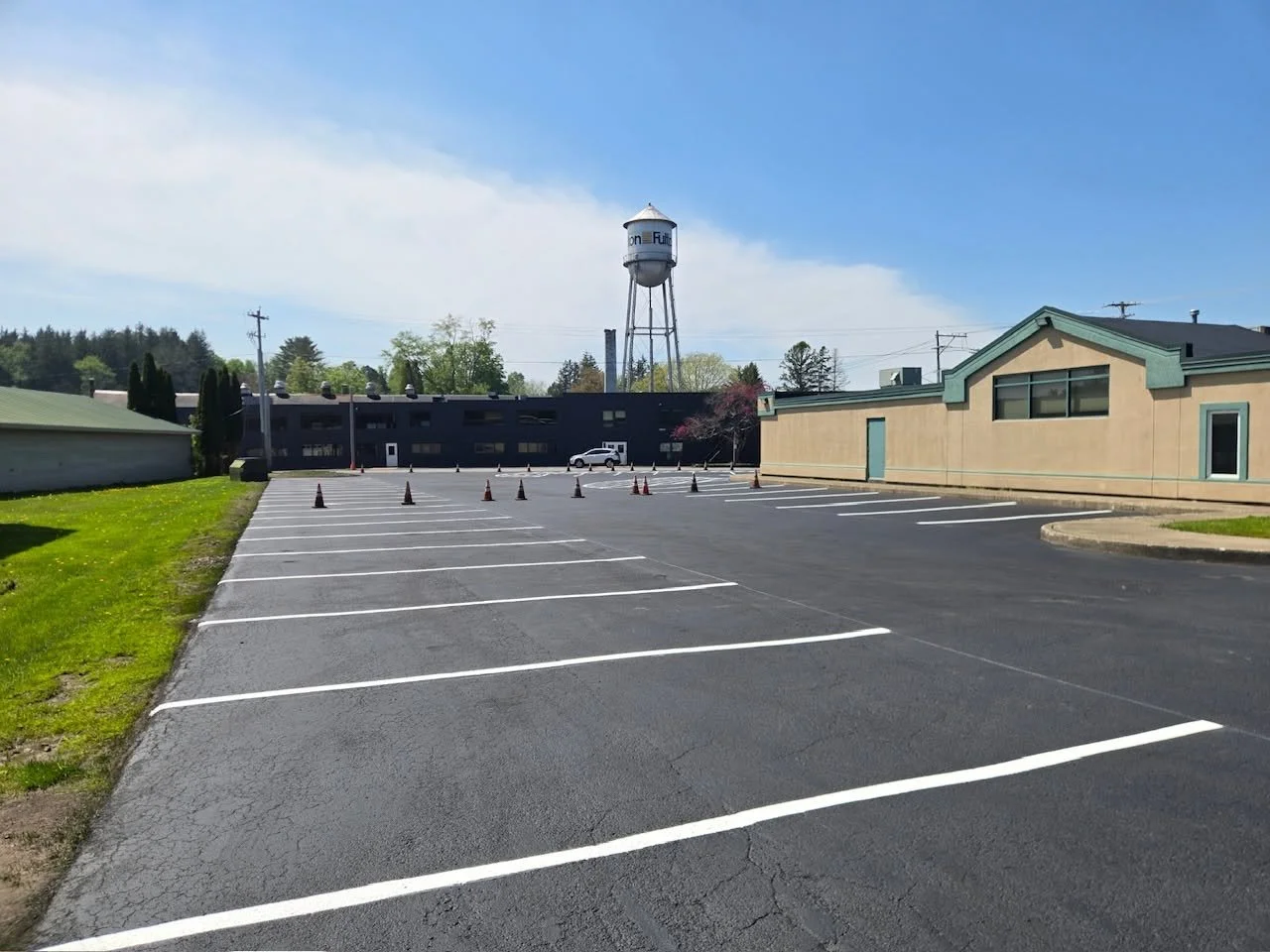 Sealcoated and restriped parking lot