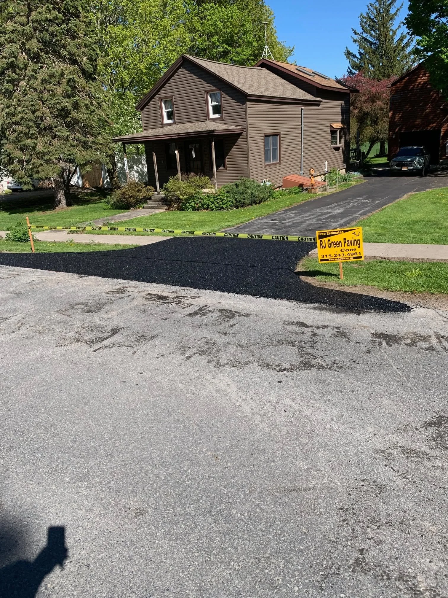 Completed driveway paving project