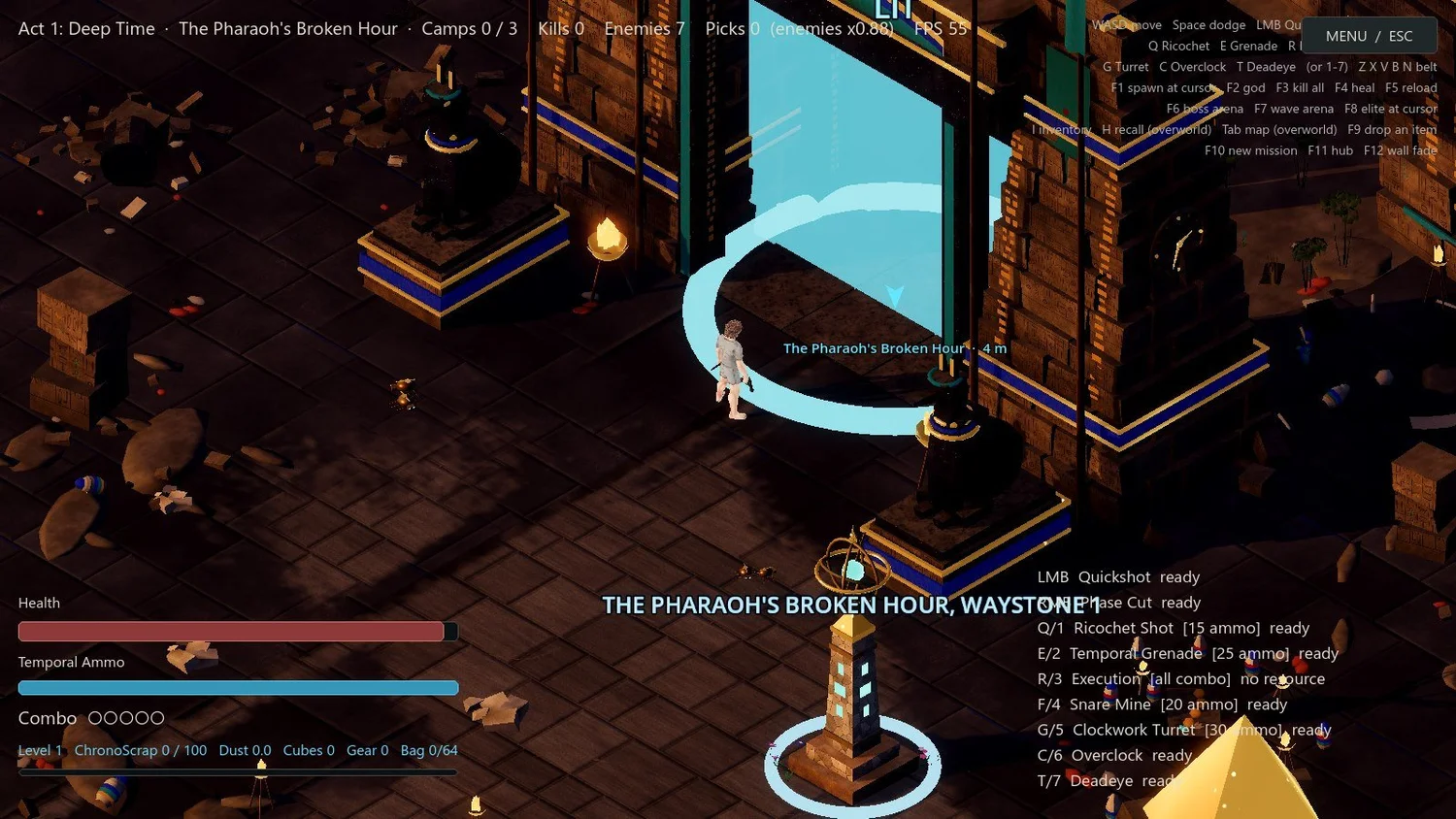 The Pharaoh’s Broken Hour in-game development environment