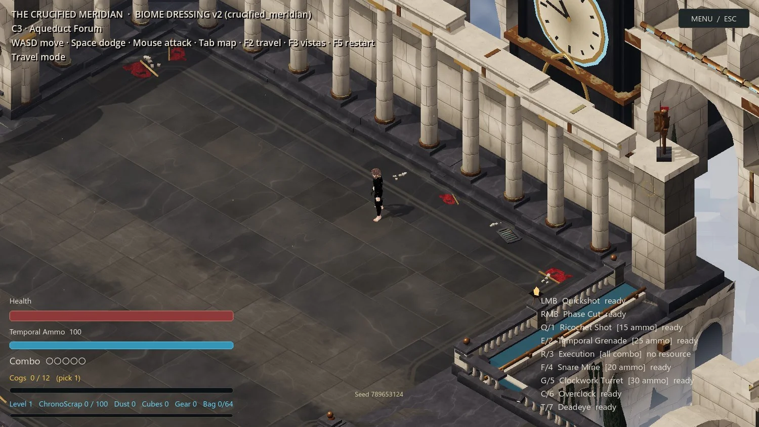 The Crucified Meridian in-game development environment