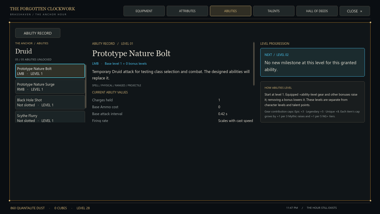 Druid ability record in the game