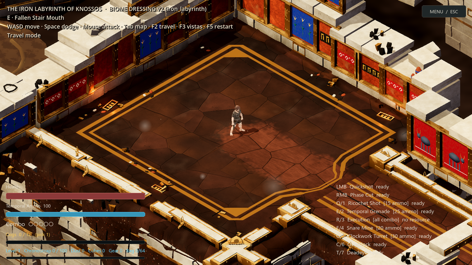 Iron Labyrinth of Knossos in-game development environment