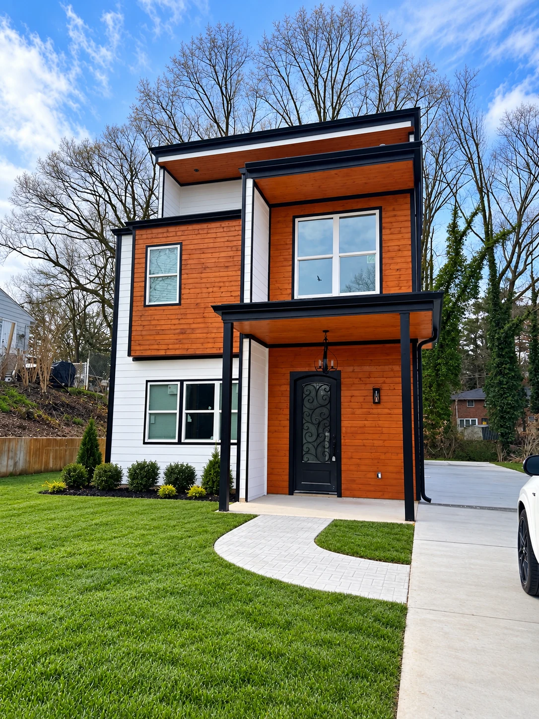 Contemporary Residential Design modern wood-and-white home