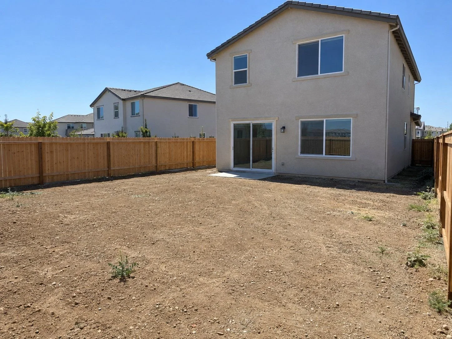 New build backyard before landscaping
