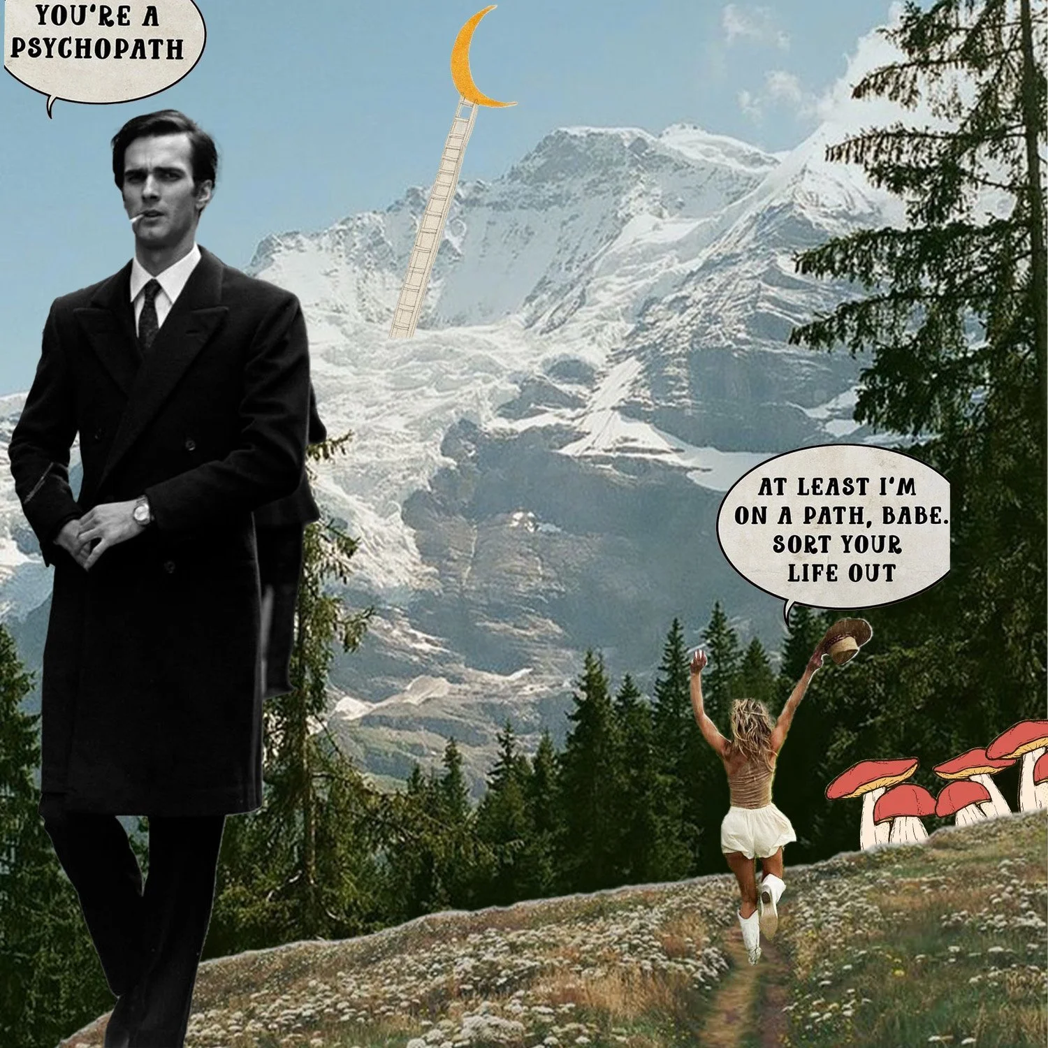 At least I'm on a path, babe collage