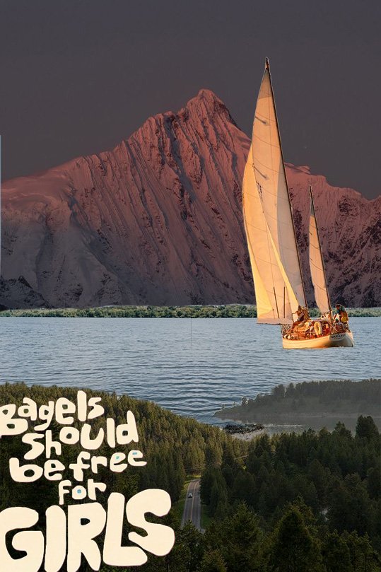 Bagels should be free sailboat collage
