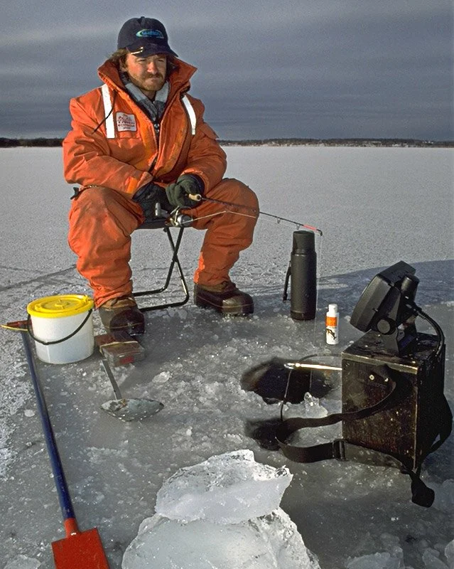 Pete with his Chartplotter for ice fishing