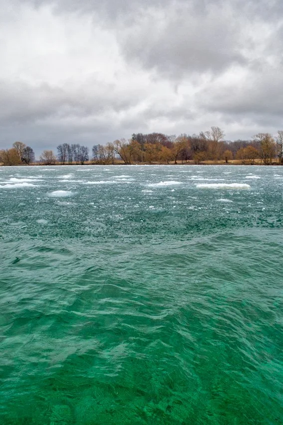 Lake Ontario half covered in ice