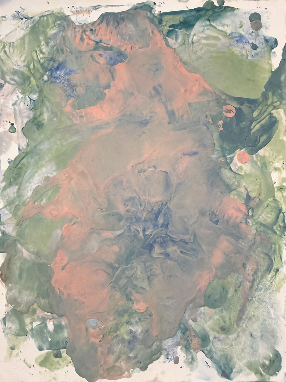 Danielle, an intuitive spirit artwork in pale green, blush pink, blue-gray, dark teal, and cream