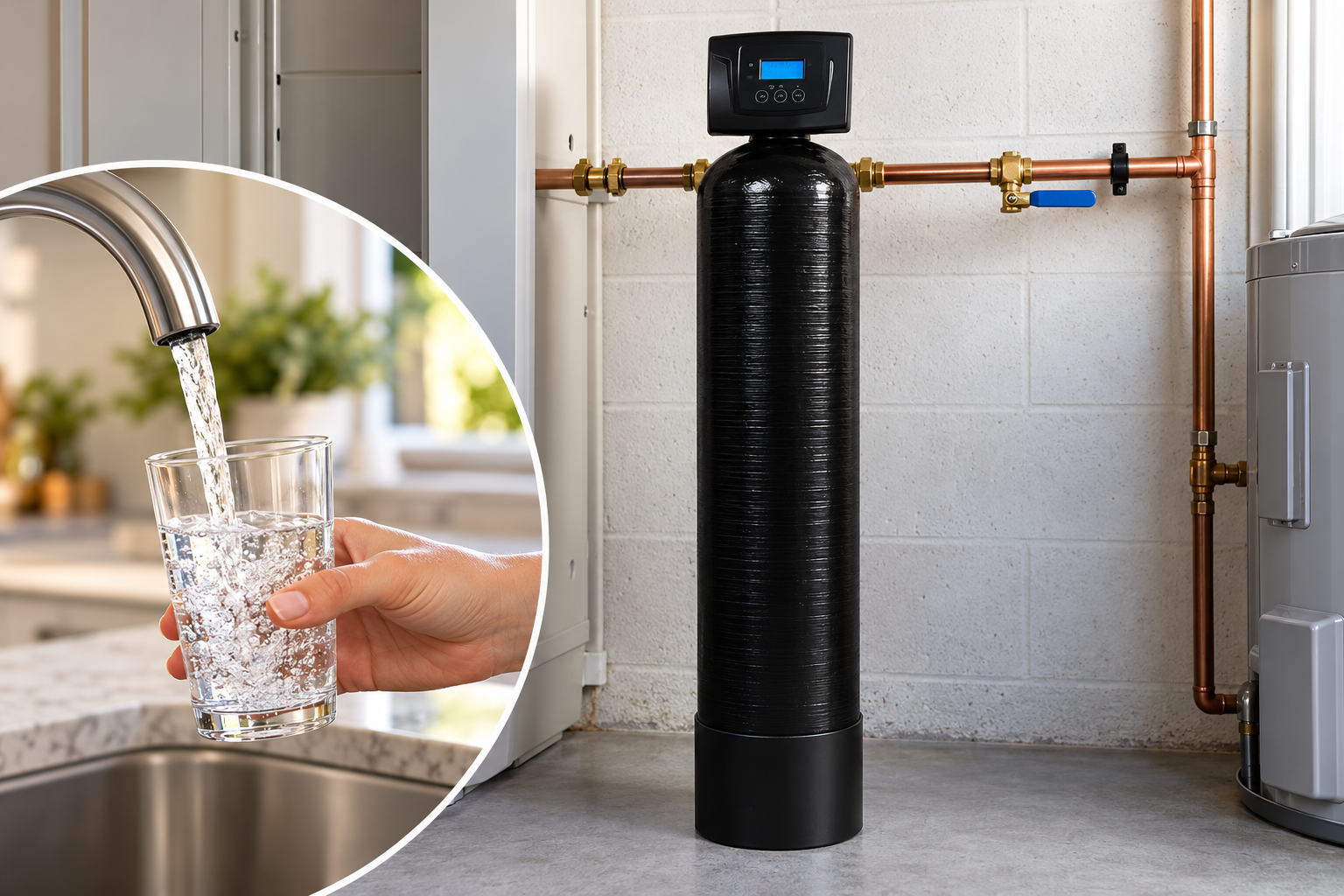 Whole house carbon filtration system