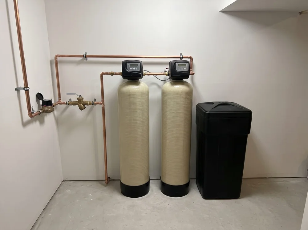 Whole-home carbon filtration system installed on a city water line